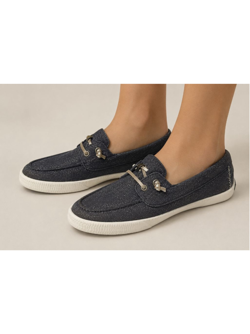 Sperry Top-Sider Bahama Navy Sparkle Boat Shoes Womens Size 6.5 Casual Coastal